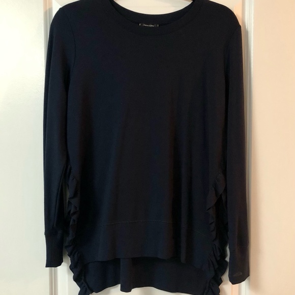 Stella & Dot Tops - Stella & Dot Navy Lightweight Sweater with Side Ruffle